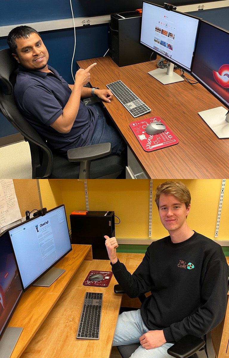 Zaman and Iaroslav with their new computers