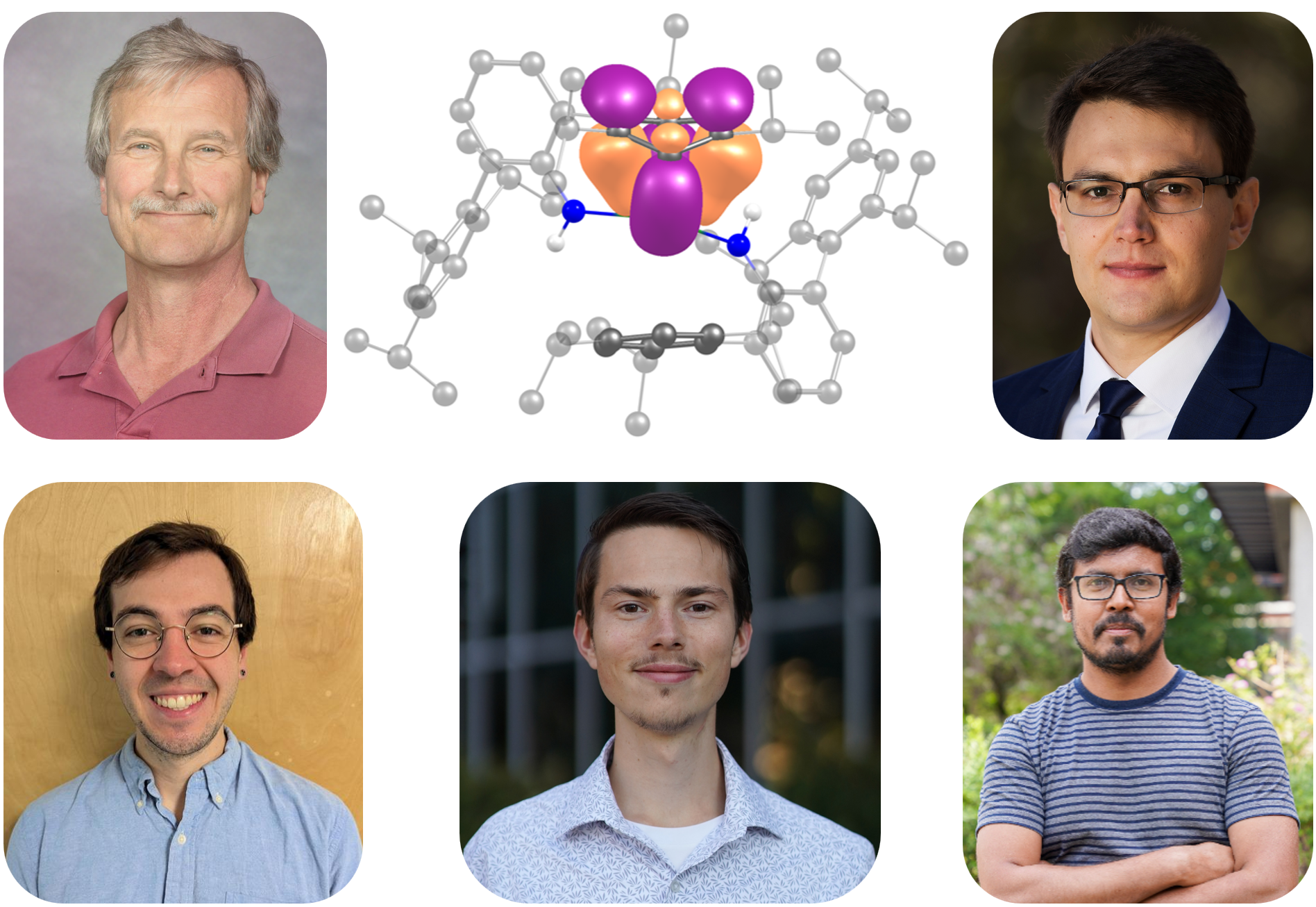 Collage with photos of James Boncella, Ivan Popov, Ian Haltom, Chad Studvick and Sourav Dey