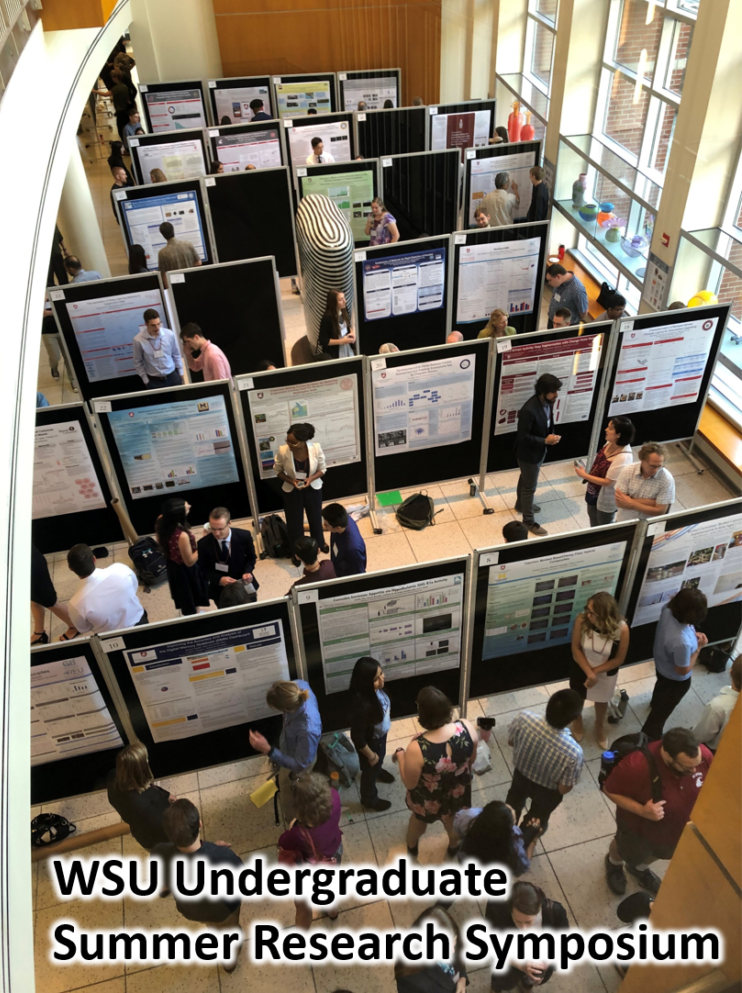 Students presenting at the WSU Undergraduate Summer Research Symposium