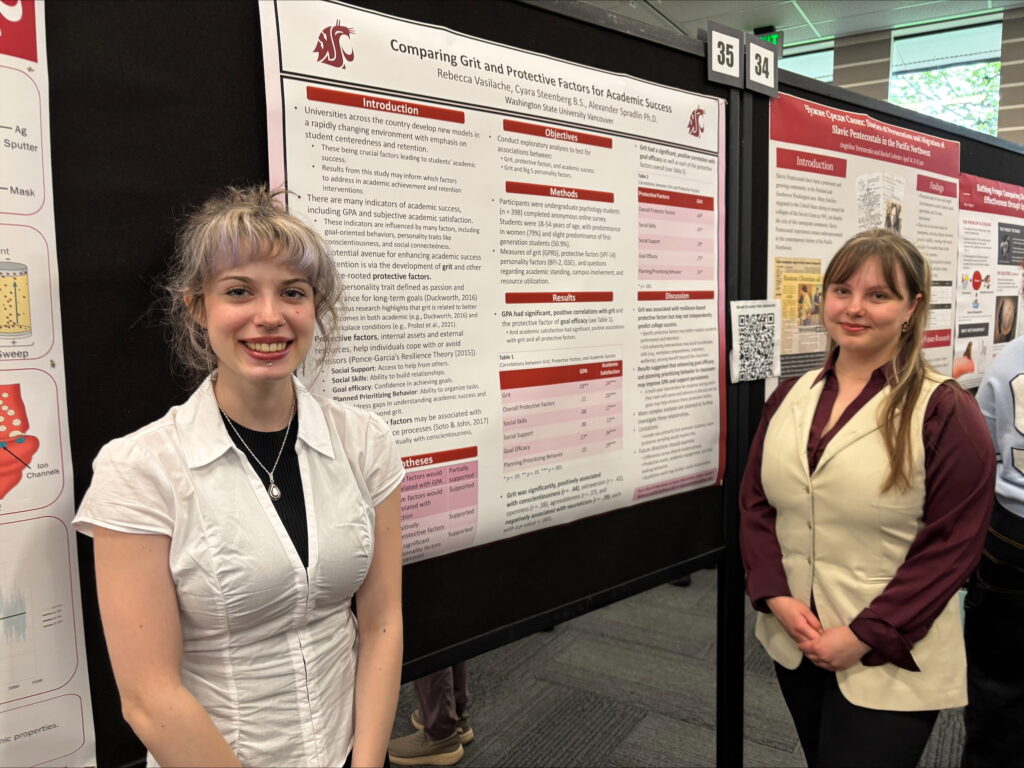 Rebecca and Cyara at their WSUV Research Showcase Poster, 2026
