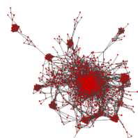 Protein expression correlation network, showing links between thousands of co-expressed proteins