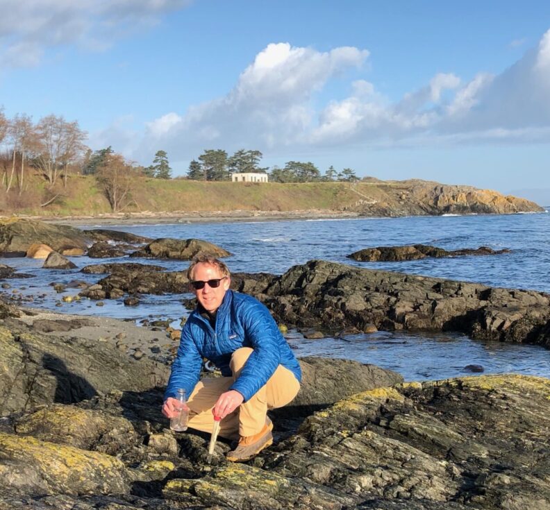 Wes collecting in field