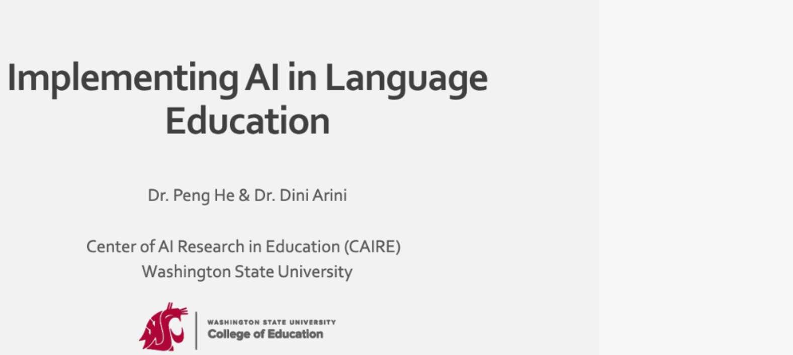 Empowering Global Educators: CAIRE Team Leads Workshop on AI in Language Education for Indonesian Students