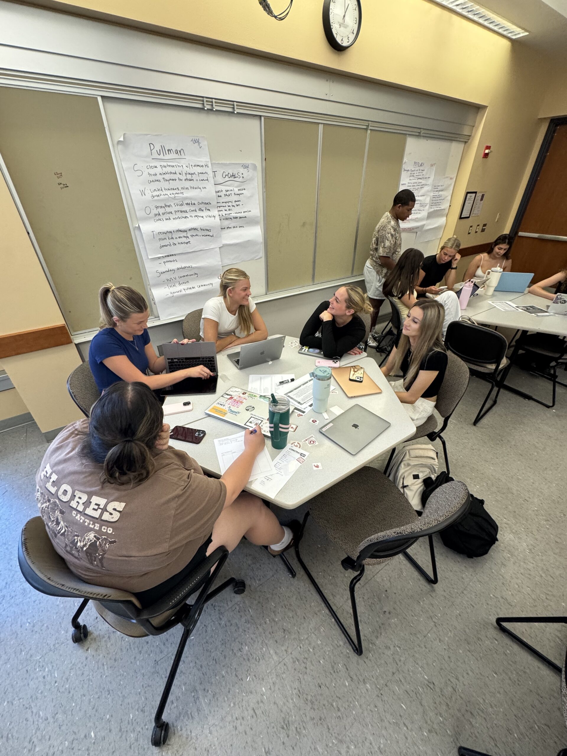 Students brainstorming their service learning project.