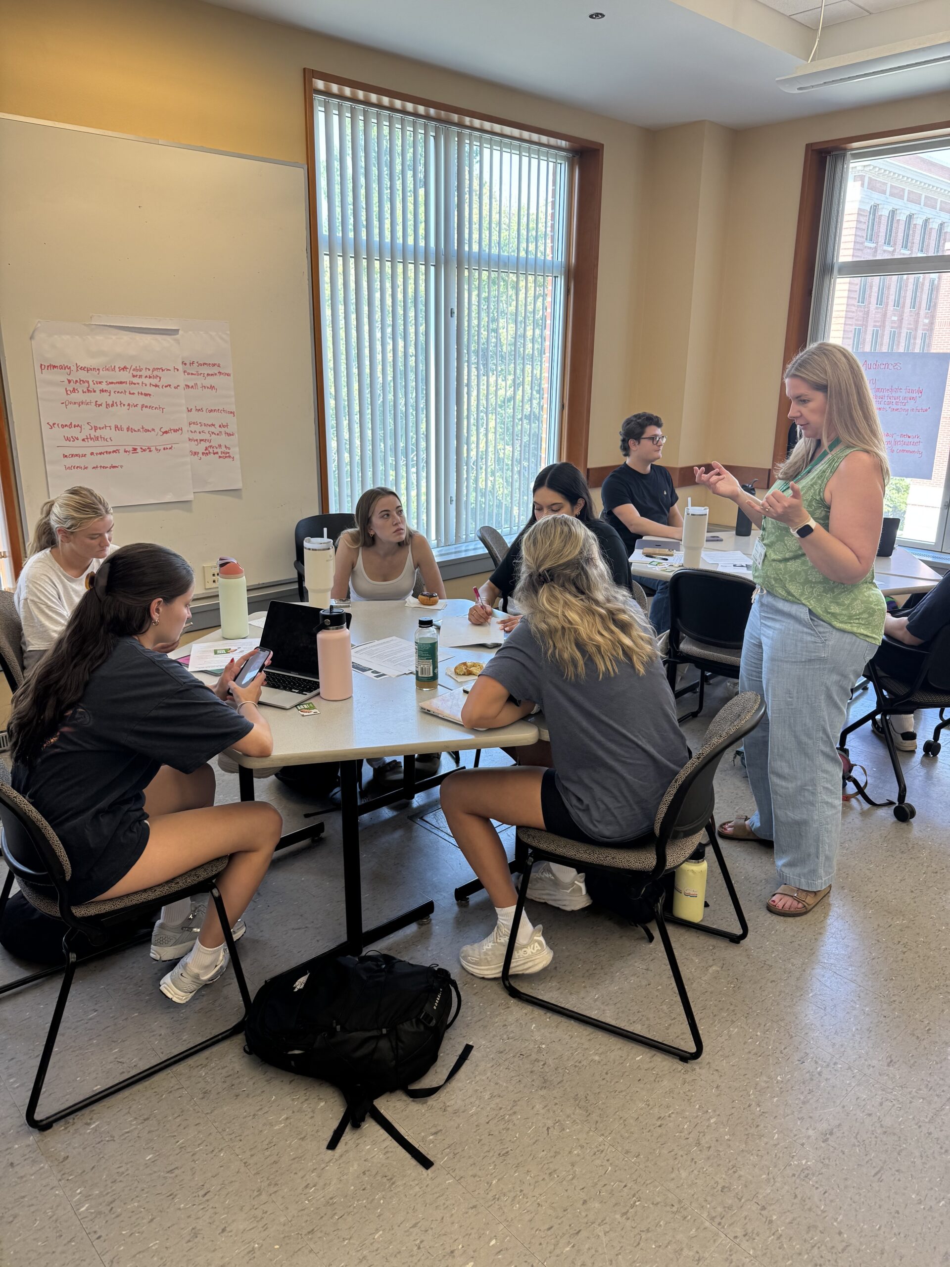 Students brainstorming their service learning project.