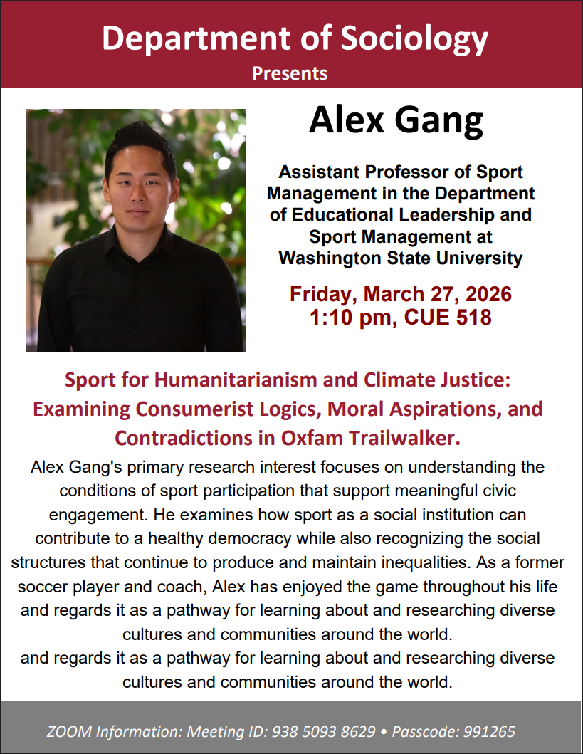 Alex Gang Sport for Humanitariansim and CLimate Justice flyer