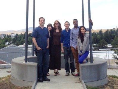 From left to right: Lawrence Behmer (graduate student), Alexandra Stubblefield (graduate student), Lisa Fournier (associate Professor), Kenneth Albright (undergraduate), Ezana Taddesse (graduate student), Rebecca La (undergraduate student)