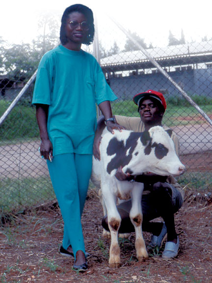 Tendai Ushe, who earned her master's degree with Terry McElwain, and Devere Munodzana, who earned his master's with Guy Palmer, participated in WSU's collaborative research efforts in Zimbabwe in the early 1990s. Photo courtesy WSU College of Veterinary Medicine.