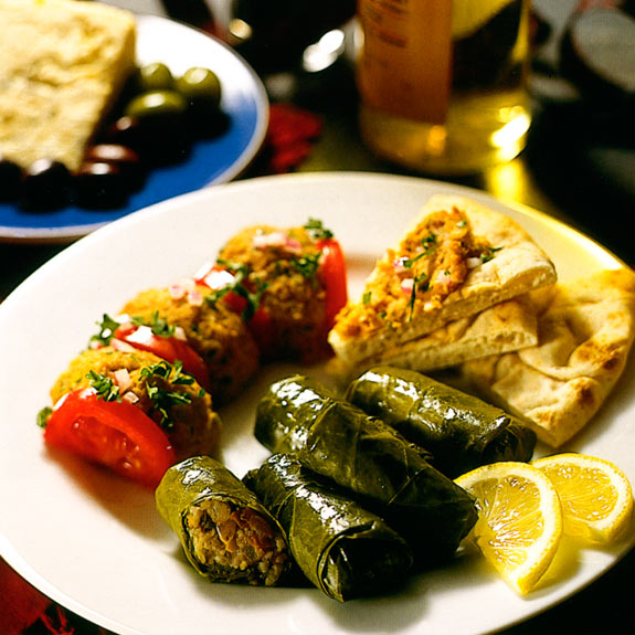 Grape leaves stuffed with lentils and dried fruits. from The Pea & Lentil Cookbook: From Everyday to Gourmet published by the USA Dry Pea & Lentil Council, Randall Duckworth, editor. Photos from the book, by Mark LaMoreaux