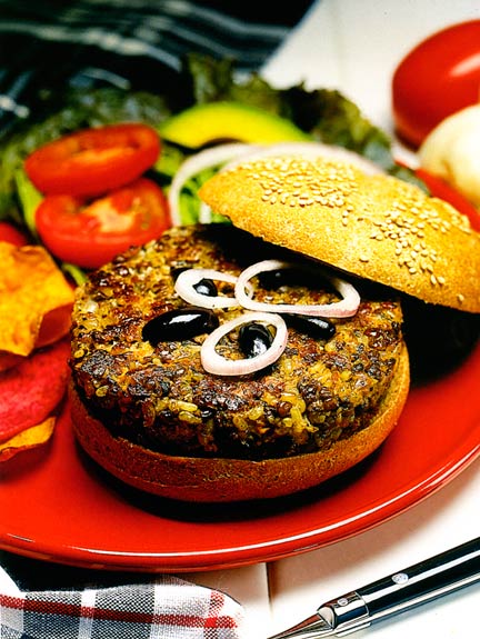 Bountiful burgers. from The Pea & Lentil Cookbook: From Everyday to Gourmet published by the USA Dry Pea & Lentil Council, Randall Duckworth, editor. Photos from the book, by Mark LaMoreaux.