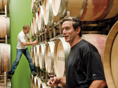 Drew Bledsoe (right) and Chris Figgins ’96