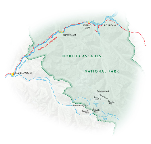 Cascade Pass staff illustration