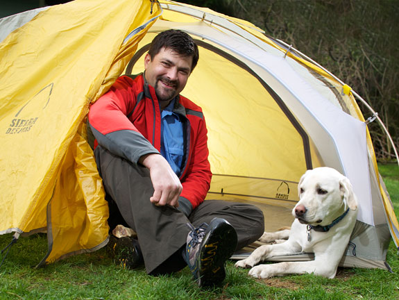 Dan Nelson and his hiking companion Sophie