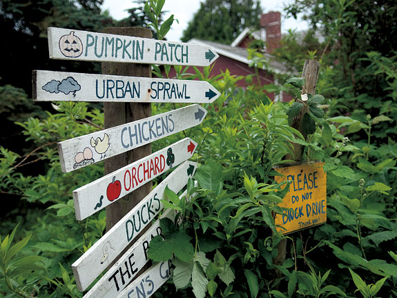 Signs at Terry’s Berries farm in Tacoma