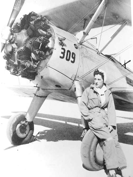 WASP Jeanne Norbeck with one of her test planes