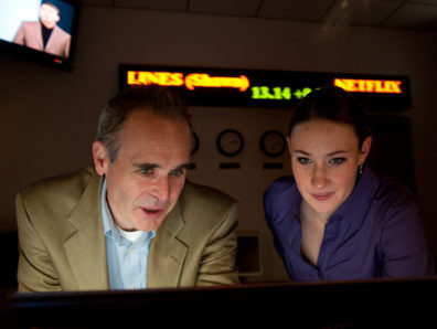 WSU finance professor Rick Sias and finance student Stacee Wilson