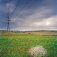 Power lines over a field on the Hanford Nuclear Reservation