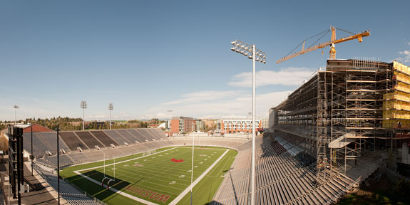 Martin Stadium construction in 2012
