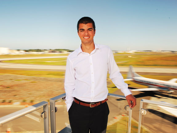 Engineering student Ben Hazari at Boeing Field