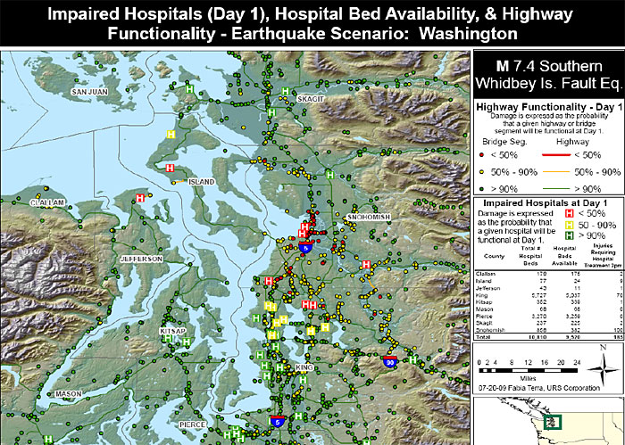 impaired hospitals and highways map