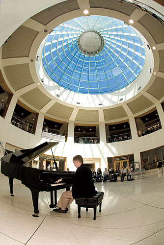 Inside the Terrell Library atrium