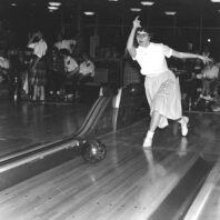 Bowling in a tournament in the CUB, 1959