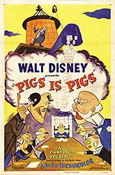 Movie poster for Pigs is Pigs, a 1954 Disney film