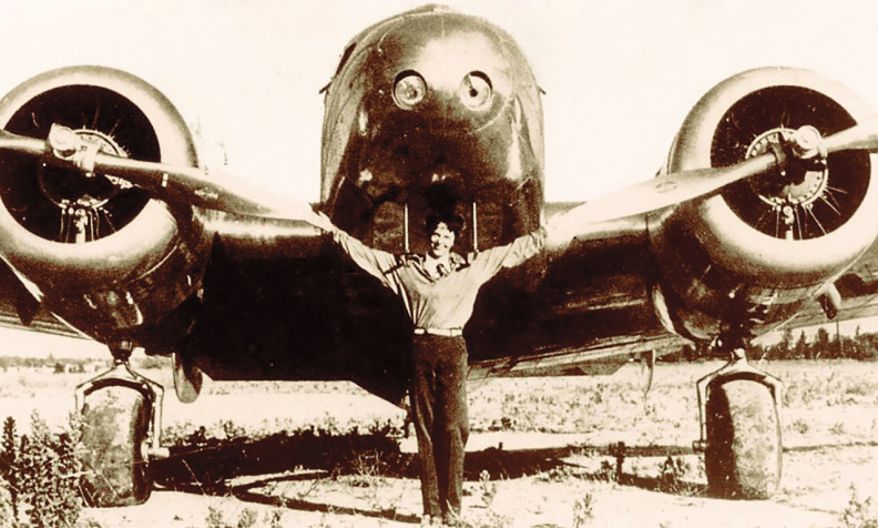 Amelia Earhart with her Lockheed 10-E Electra Special (Courtesy Purdue Archives and Special Collections)