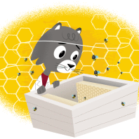 Ask Dr. Universe: Bees and hexagons. Illustration by Rob McClurkan