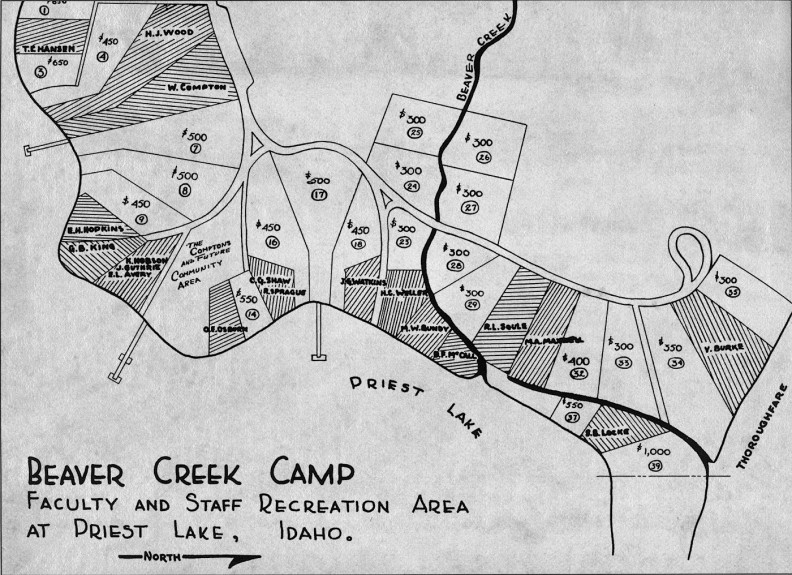 Map of Beaver Creek lots. Courtesy WSU MASC