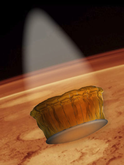 Computer model of a supersonic deceleration system developed by Airborne Systems. Courtesy Airborne Systems