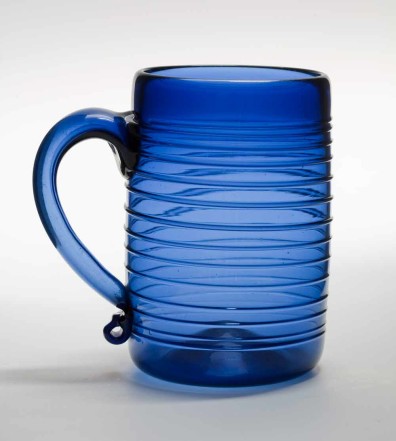 Colonial glass mug from the the Malcolm L. Polis Collection, Plymouth Meeting, Pennsylvania.