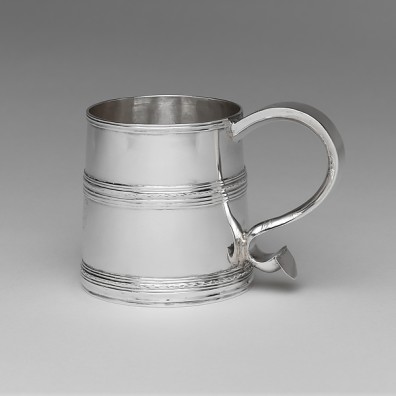 Silver mug made by Koenraet Ten Eyck, Albany, New York c. 1700. Courtesy The Metropolitan Museum of Art.
