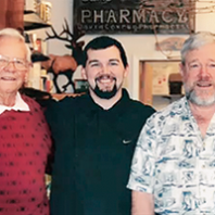 Don Cox ’46, Matt Cox ’05 D. Pharm., and David Cox ’71