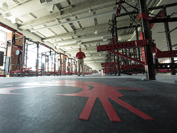WSU football building weight room