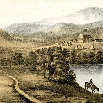 Sohon lithograph of Cataldo Mission