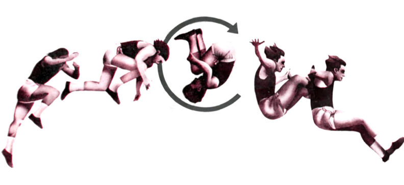 Flip in long jump illustration