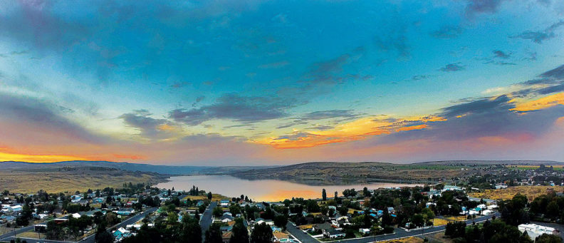 Aerial view of Soap Lake