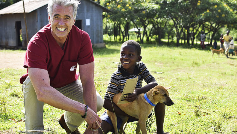 Guy Palmer with Tanzanian child
