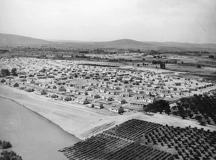 The government town of Richland, Washington, in the early days of the Hanford site