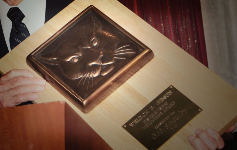 Weldon Gibson Distinguished Volunteer Award plaque