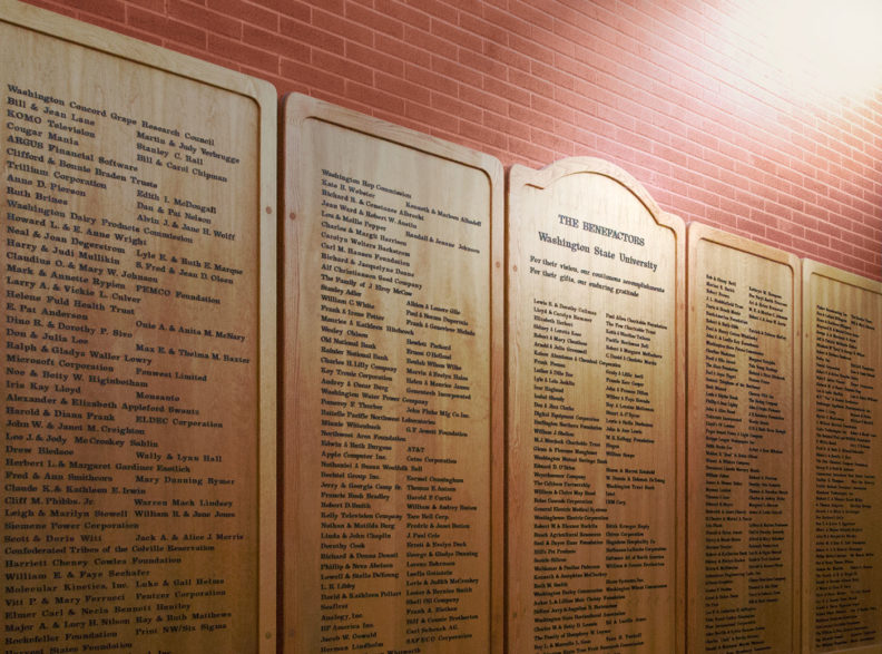 WSU Benefactors recognition plaques