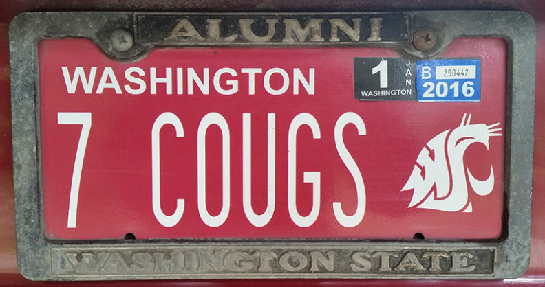 WSU custom license plate