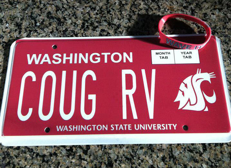 WSU custom license plate