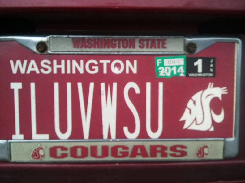 WSU custom license plate
