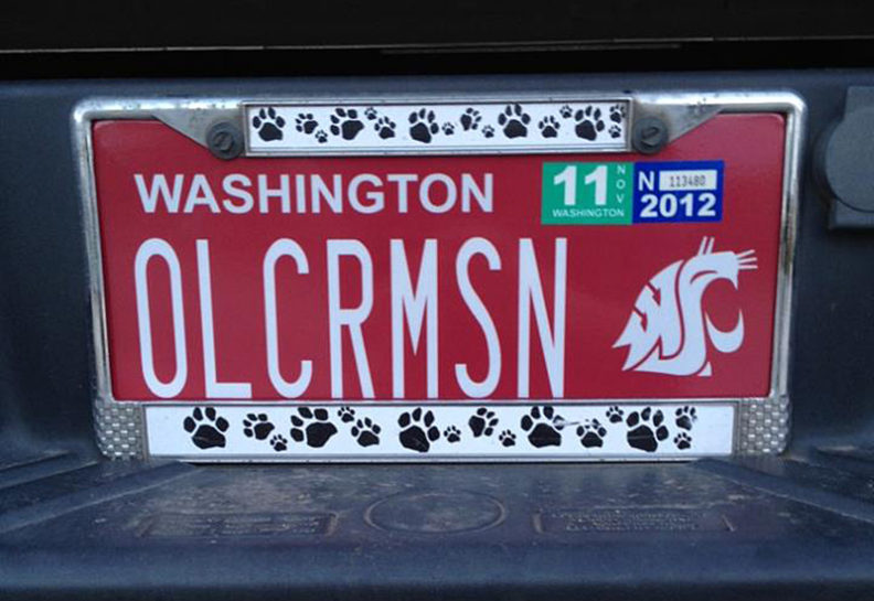 WSU custom license plate