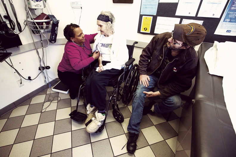 A long-awaited checkup at a Yakima neighborhood clinic. (Photo Shawn Gust/Yakima Herald-Republic)