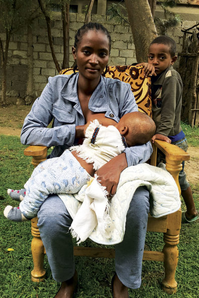 A Sidama mother nurses her infant