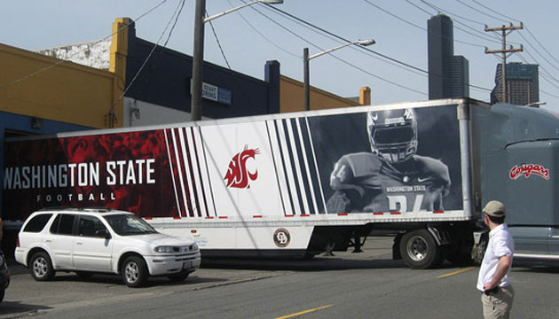 WSU semi-truck with logo