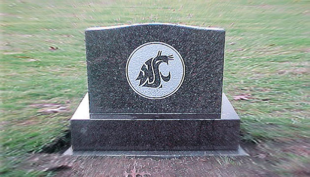 WSU logo on gravestone